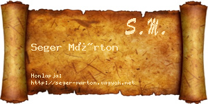 Seger Márton névjegykártya